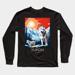 A Pop Art Travel Print of Yukon - Canada Long Sleeve T-Shirt